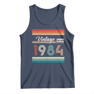 1984 Retro Birthday Tank Top Vintage 42th Birthday Gift Classic 90s Style TS10 Navy Print Your Wear