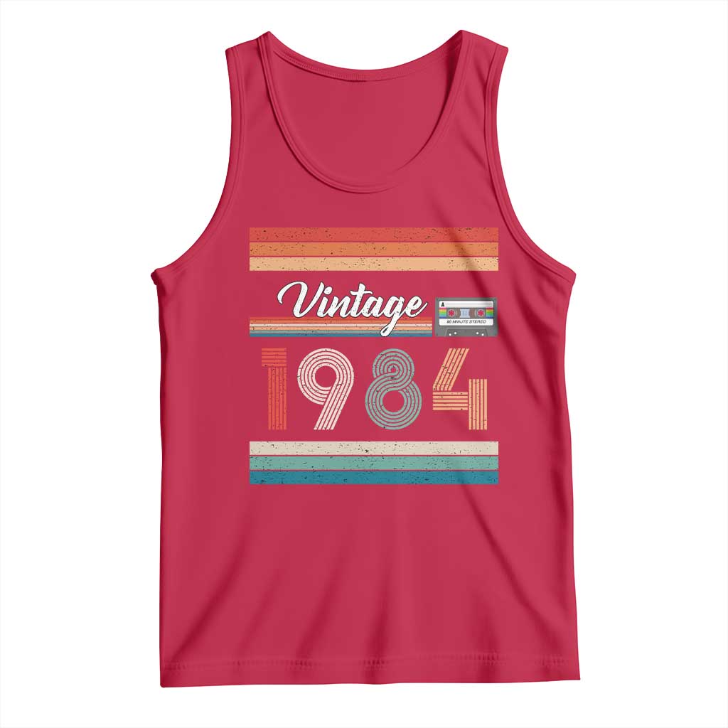 1984 Retro Birthday Tank Top Vintage 42th Birthday Gift Classic 90s Style TS10 Red Print Your Wear