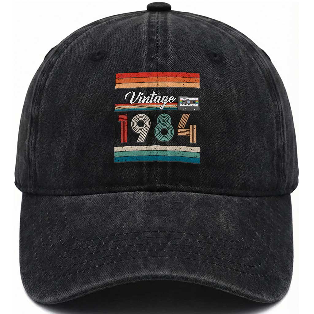 1984 Retro Birthday Washed Cotton Baseball Cap Vintage 42th Birthday Gift Classic 90s Style TS10 Print Your Wear