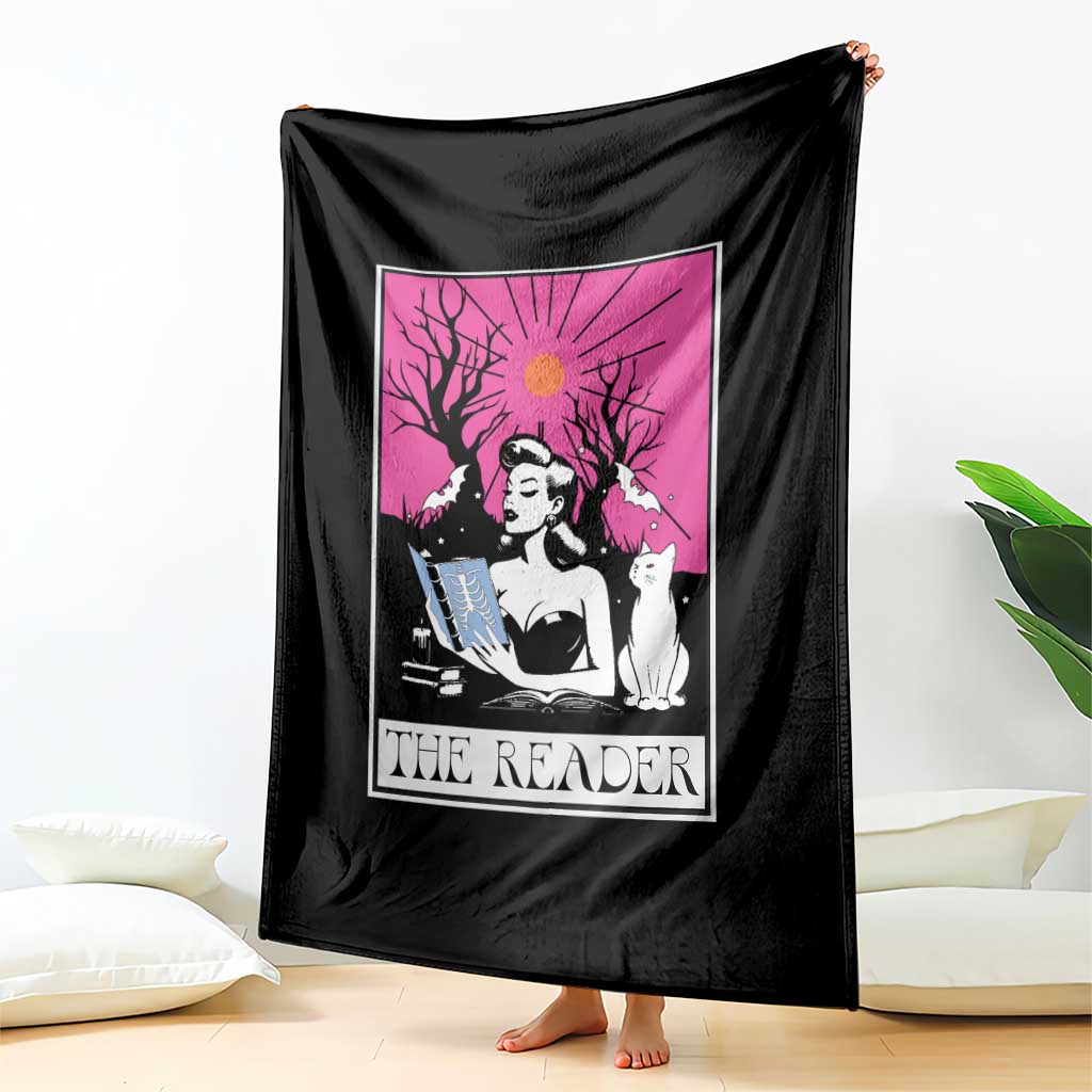 The Reader Tarot Throw Blanket Witch Reading Book Club Occult Cat Mom TS10 Print Your Wear