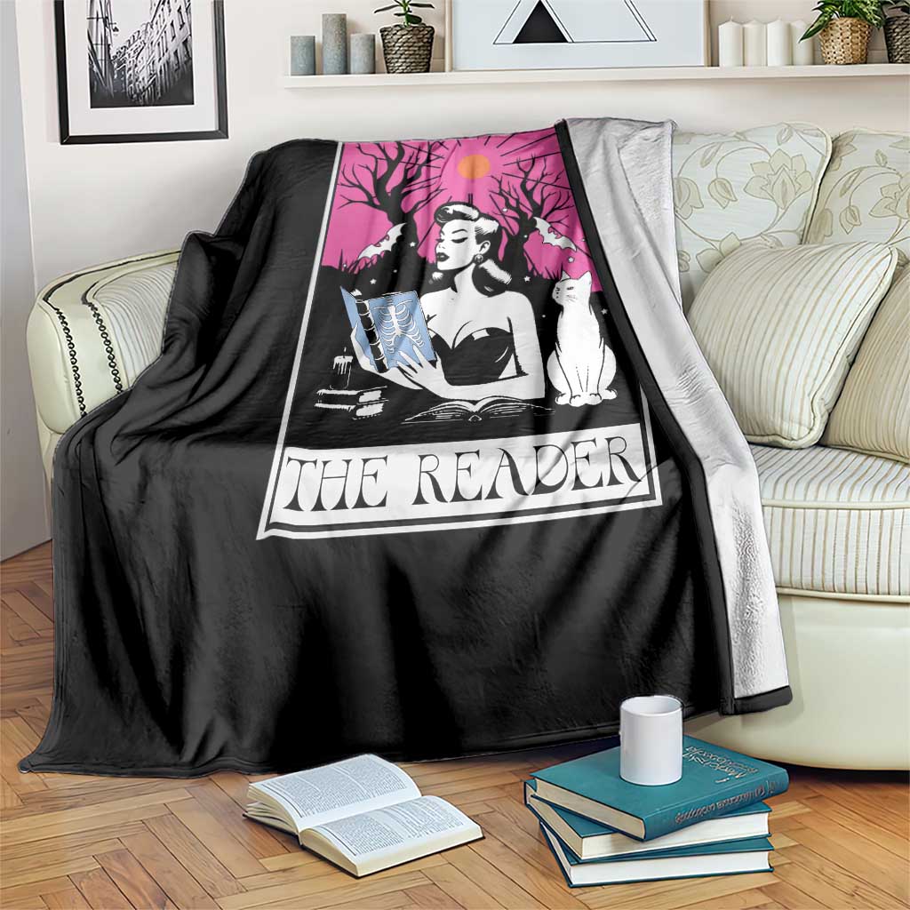 The Reader Tarot Throw Blanket Witch Reading Book Club Occult Cat Mom TS10 Print Your Wear