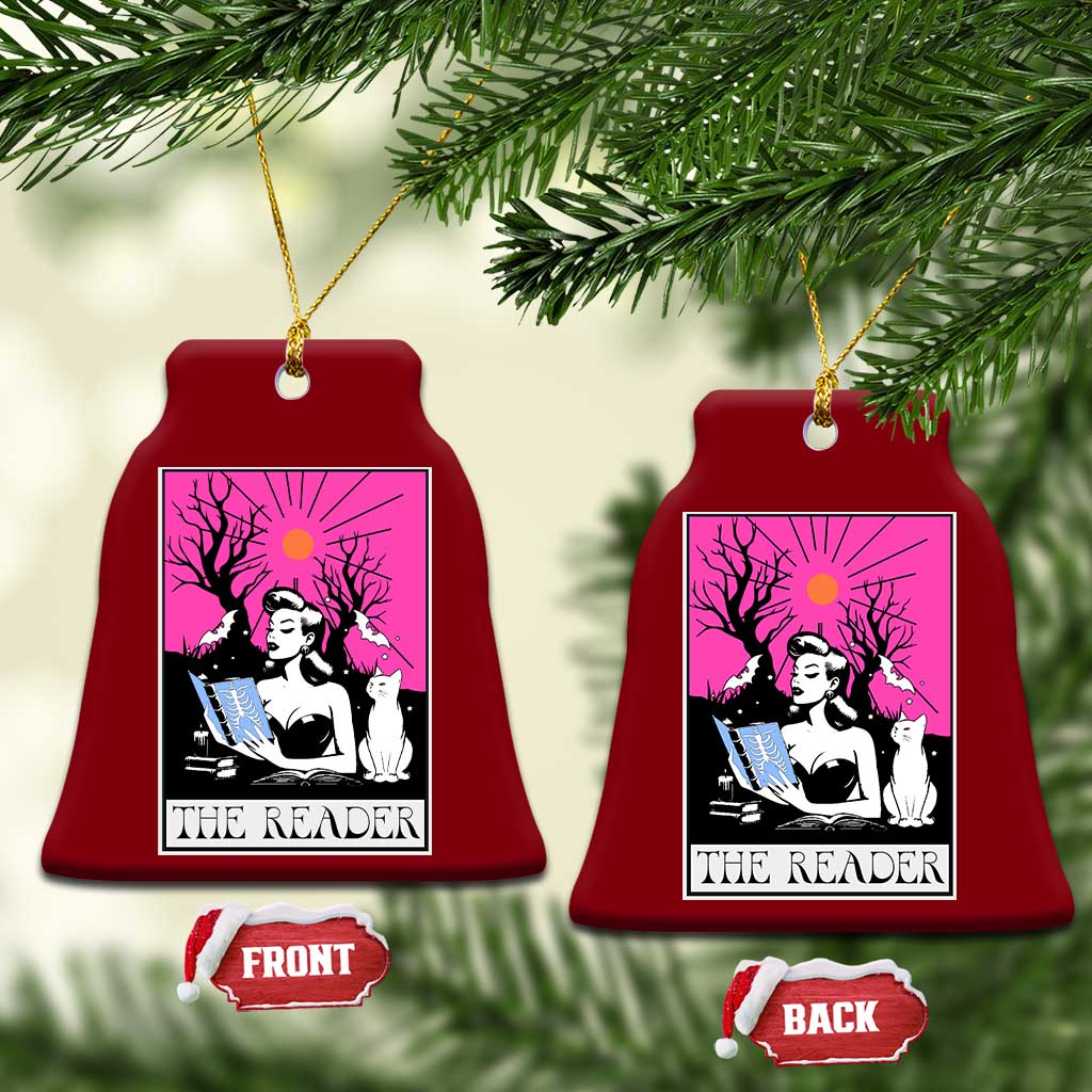 The Reader Tarot Ceramic Ornament Witch Reading Book Club Occult Cat Mom TS10 Print Your Wear