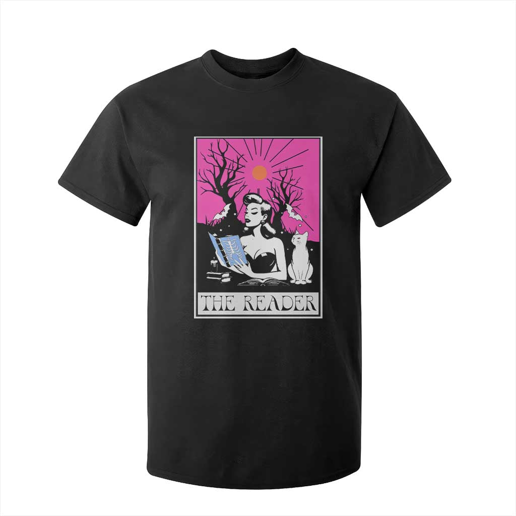 The Reader Tarot T Shirt For Kid Witch Reading Book Club Occult Cat Mom TS10 Black Print Your Wear