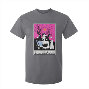 The Reader Tarot T Shirt For Kid Witch Reading Book Club Occult Cat Mom TS10 Charcoal Print Your Wear