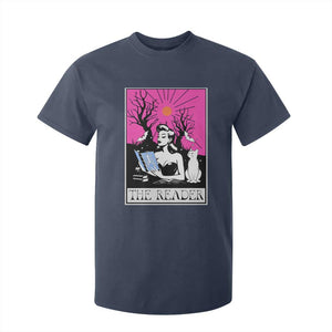 The Reader Tarot T Shirt For Kid Witch Reading Book Club Occult Cat Mom TS10 Navy Print Your Wear