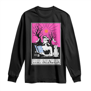The Reader Tarot Long Sleeve Shirt Witch Reading Book Club Occult Cat Mom TS10 Black Print Your Wear