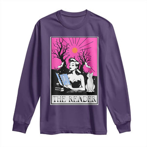 The Reader Tarot Long Sleeve Shirt Witch Reading Book Club Occult Cat Mom TS10 Purple Print Your Wear