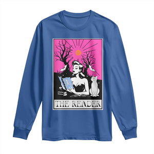 The Reader Tarot Long Sleeve Shirt Witch Reading Book Club Occult Cat Mom TS10 Royal Blue Print Your Wear