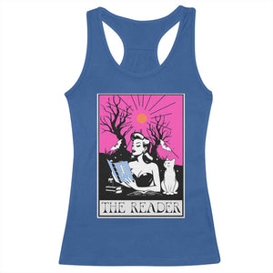 The Reader Tarot Racerback Tank Top Witch Reading Book Club Occult Cat Mom TS10 Royal Blue Print Your Wear