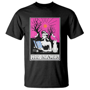 The Reader Tarot T Shirt Witch Reading Book Club Occult Cat Mom TS10 Black Print Your Wear