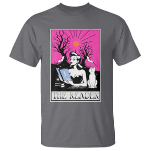 The Reader Tarot T Shirt Witch Reading Book Club Occult Cat Mom TS10 Charcoal Print Your Wear