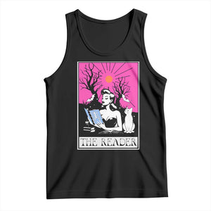The Reader Tarot Tank Top Witch Reading Book Club Occult Cat Mom TS10 Black Print Your Wear