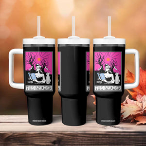 The Reader Tarot Tumbler With Handle Witch Reading Book Club Occult Cat Mom TS10 Print Your Wear