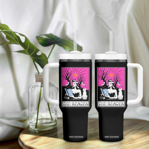 The Reader Tarot Tumbler With Handle Witch Reading Book Club Occult Cat Mom TS10 Print Your Wear