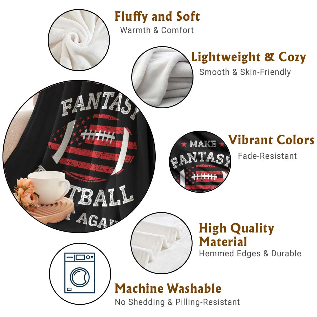 Funny Make Fantasy Football Great Again Throw Blanket TS10 Print Your Wear