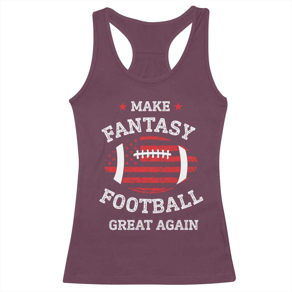 Funny Make Fantasy Football Great Again Racerback Tank Top TS10 Maroon Print Your Wear