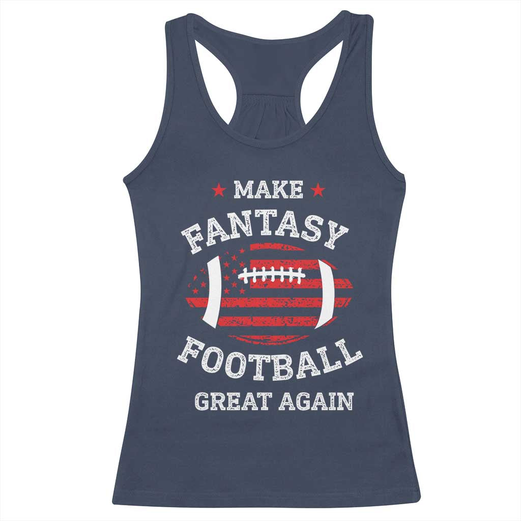 Funny Make Fantasy Football Great Again Racerback Tank Top TS10 Navy Print Your Wear