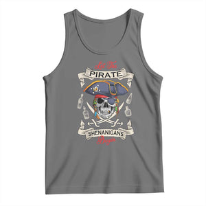 Skull Pirate Let The Pirate Shenanigans Begin Tank Top Halloween Crossbones Freebooter TS10 Black Heather Print Your Wear