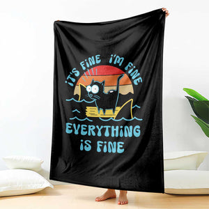 It's Fine I'm Fine Everything Is Fine Funny Cat Throw Blanket Christmas Gift TS10 Print Your Wear