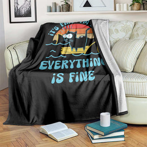 It's Fine I'm Fine Everything Is Fine Funny Cat Throw Blanket Christmas Gift TS10 Print Your Wear