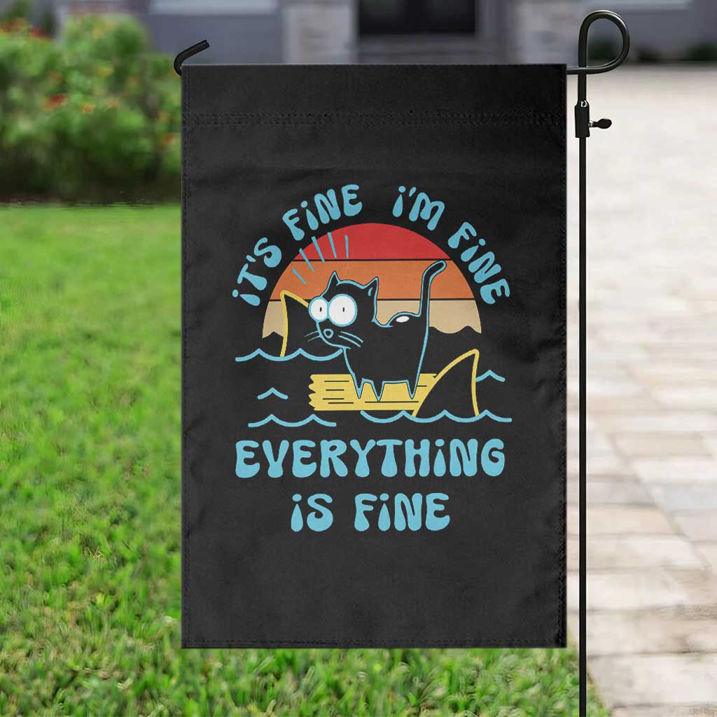 It's Fine I'm Fine Everything Is Fine Funny Cat Garden Flag Christmas Gift TS10 Print Your Wear