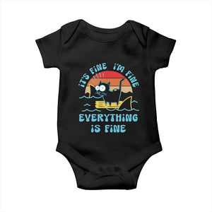 It's Fine I'm Fine Everything Is Fine Funny Cat Baby Onesie Christmas Gift TS10 Black Print Your Wear