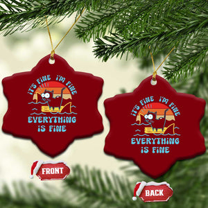 It's Fine I'm Fine Everything Is Fine Funny Cat Ceramic Ornament Christmas Gift TS10 Print Your Wear