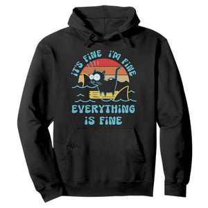 It's Fine I'm Fine Everything Is Fine Funny Cat Hoodie Christmas Gift TS10 Black Print Your Wear