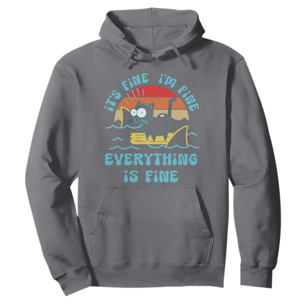 It's Fine I'm Fine Everything Is Fine Funny Cat Hoodie Christmas Gift TS10 Charcoal Print Your Wear
