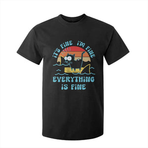 It's Fine I'm Fine Everything Is Fine Funny Cat T Shirt For Kid Christmas Gift TS10 Black Print Your Wear