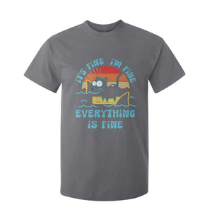 It's Fine I'm Fine Everything Is Fine Funny Cat T Shirt For Kid Christmas Gift TS10 Charcoal Print Your Wear