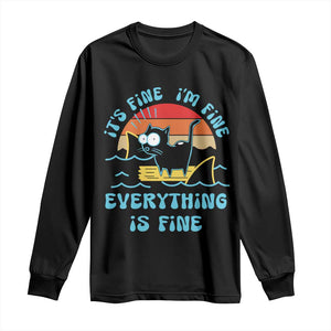 It's Fine I'm Fine Everything Is Fine Funny Cat Long Sleeve Shirt Christmas Gift TS10 Black Print Your Wear