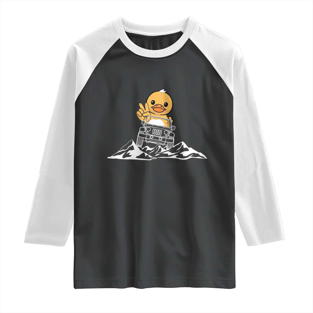 Duck Offroad Car Raglan Shirt Funny Off Roading ATV Off Road TS10 Black White Print Your Wear