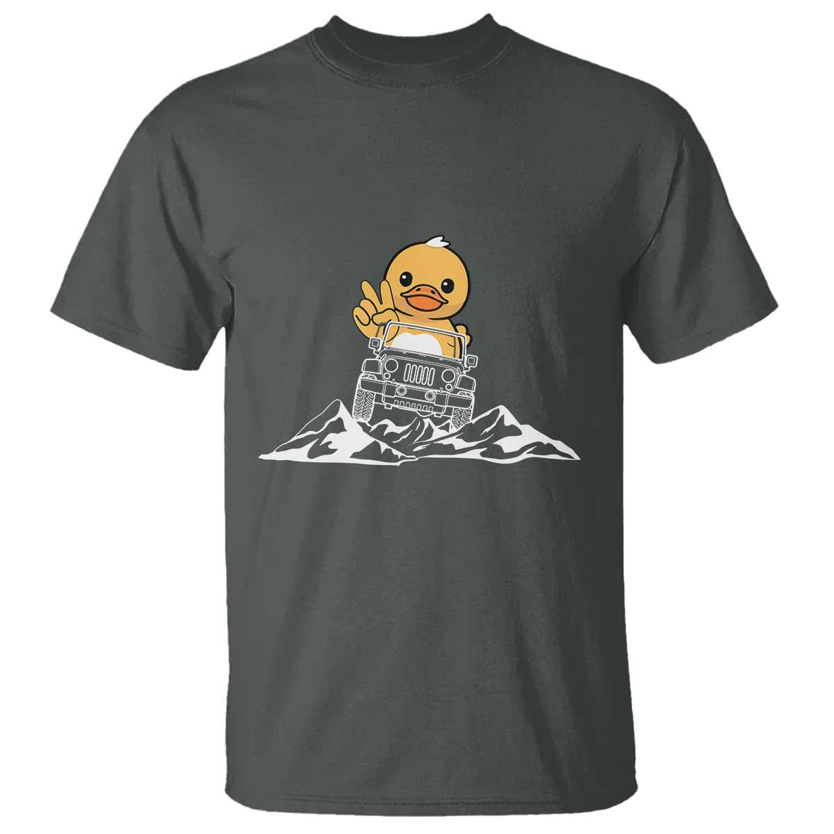 Duck Offroad Car T Shirt Funny Off Roading ATV Off Road TS10 Dark Heather Print Your Wear