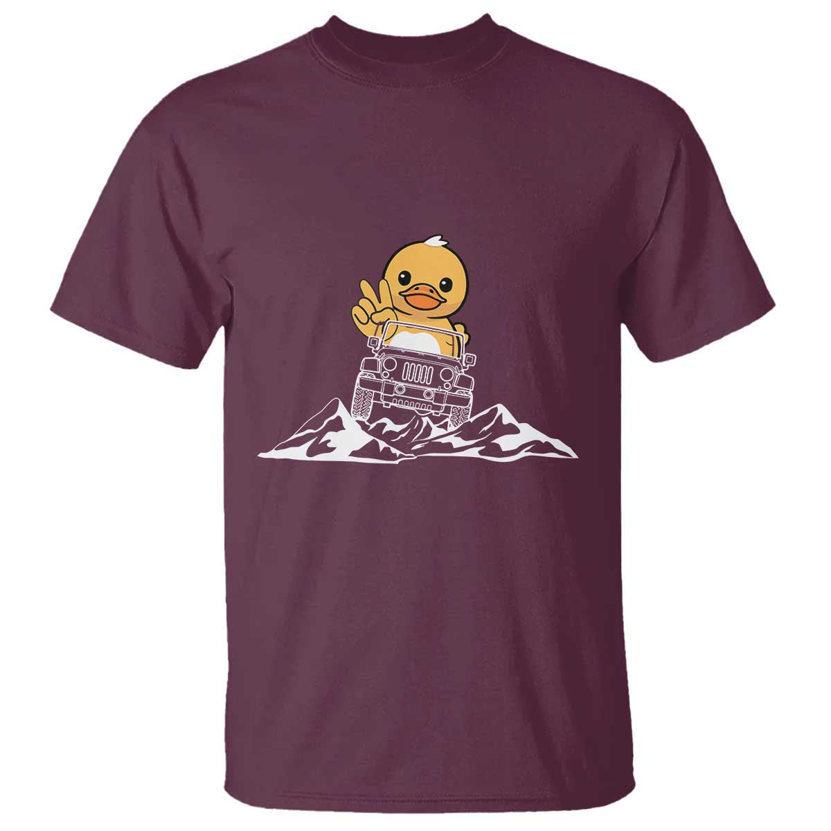 Duck Offroad Car T Shirt Funny Off Roading ATV Off Road TS10 Maroon Print Your Wear