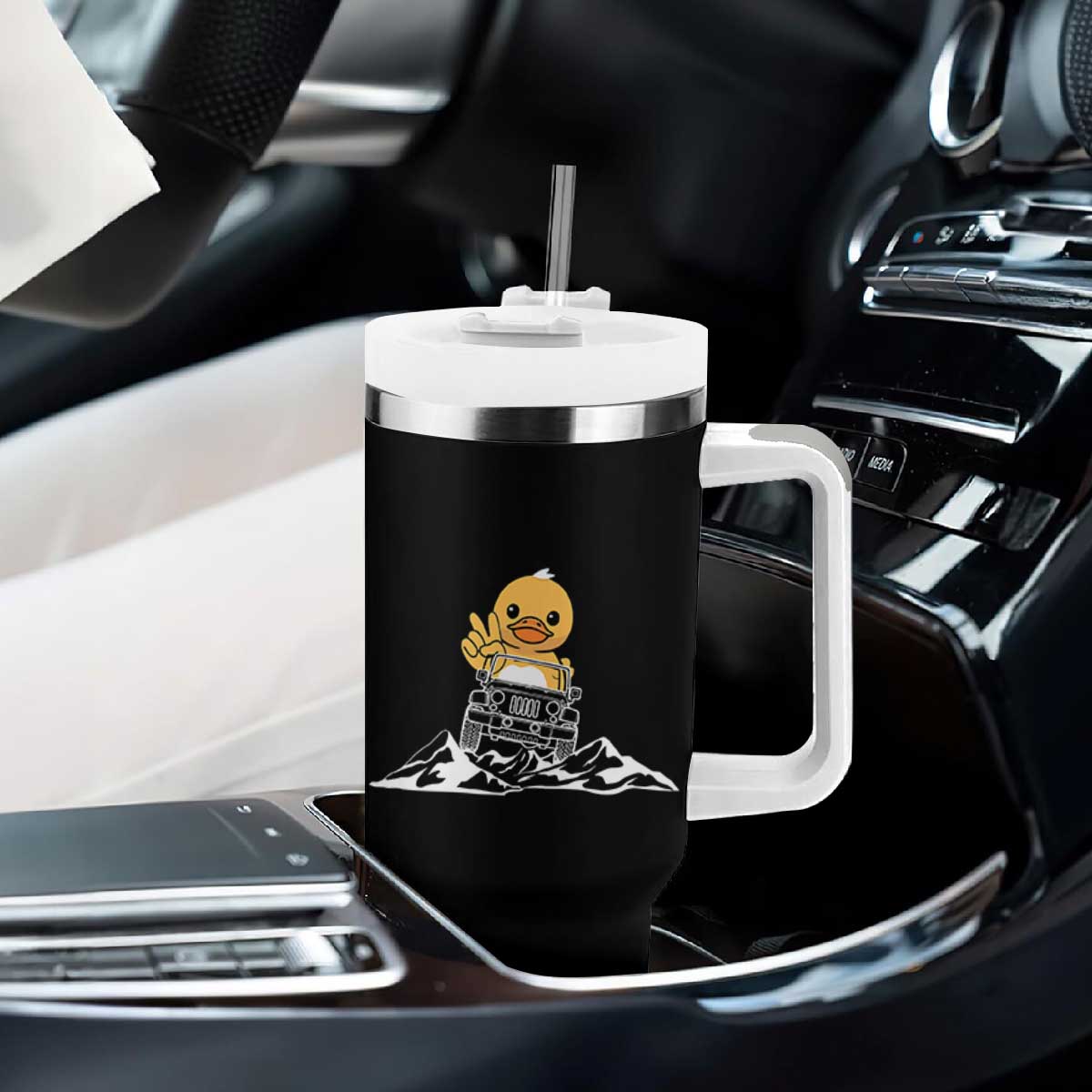 Duck Offroad Car Tumbler With Handle Funny Off Roading ATV Off Road TS10 Print Your Wear