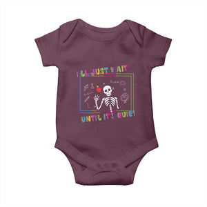 Funny Teacher Baby Onesie I'll Just Wait Until It's Quiet Leopard Teachers Skeleton TS10 Maroon Print Your Wear