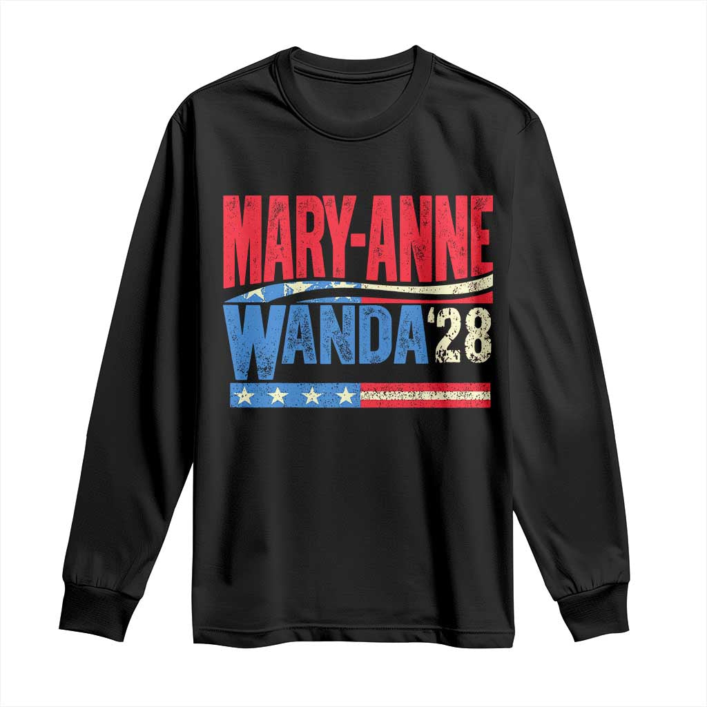 Mary-Anne Wanda 2028 Long Sleeve Shirt Retro Country Music Fan Vintage American Flag