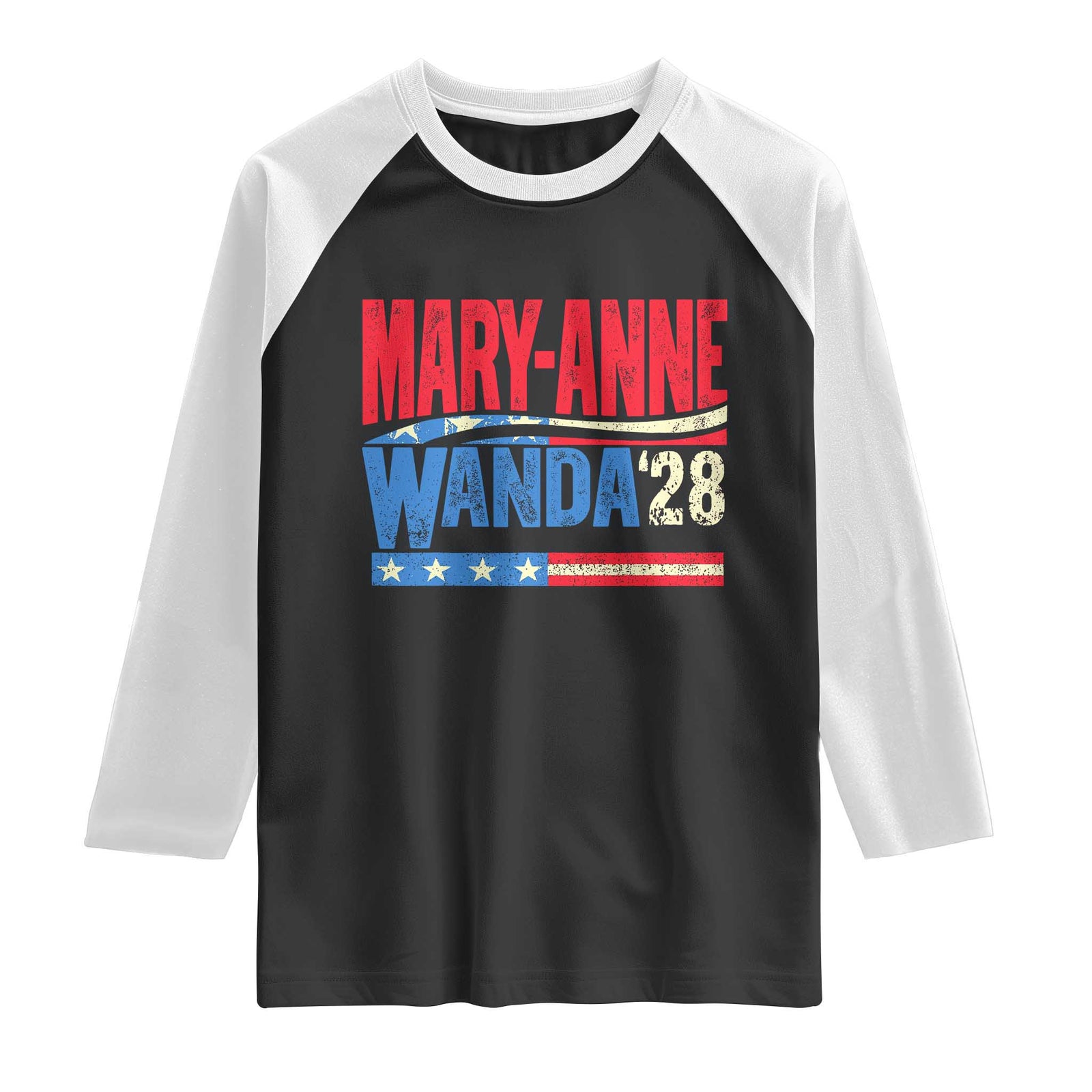 Mary-Anne Wanda 2028 Raglan Shirt Retro Country Music Fan Vintage American Flag