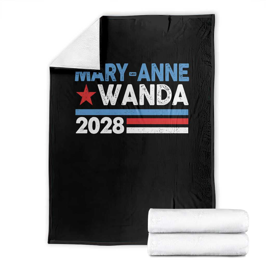 Mary-Anne Wanda 2028 Campaign Throw Blanket Retro 90s Country Music Fan Graphic