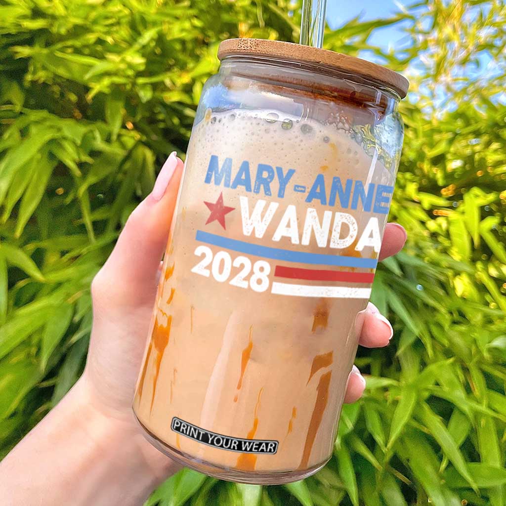 Mary-Anne Wanda 2028 Campaign Glass Can Retro 90s Country Music Fan Graphic