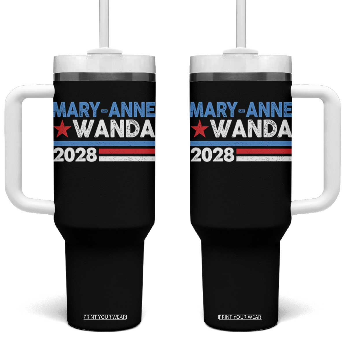 Mary-Anne Wanda 2028 Campaign Tumbler With Handle Retro 90s Country Music Fan Graphic