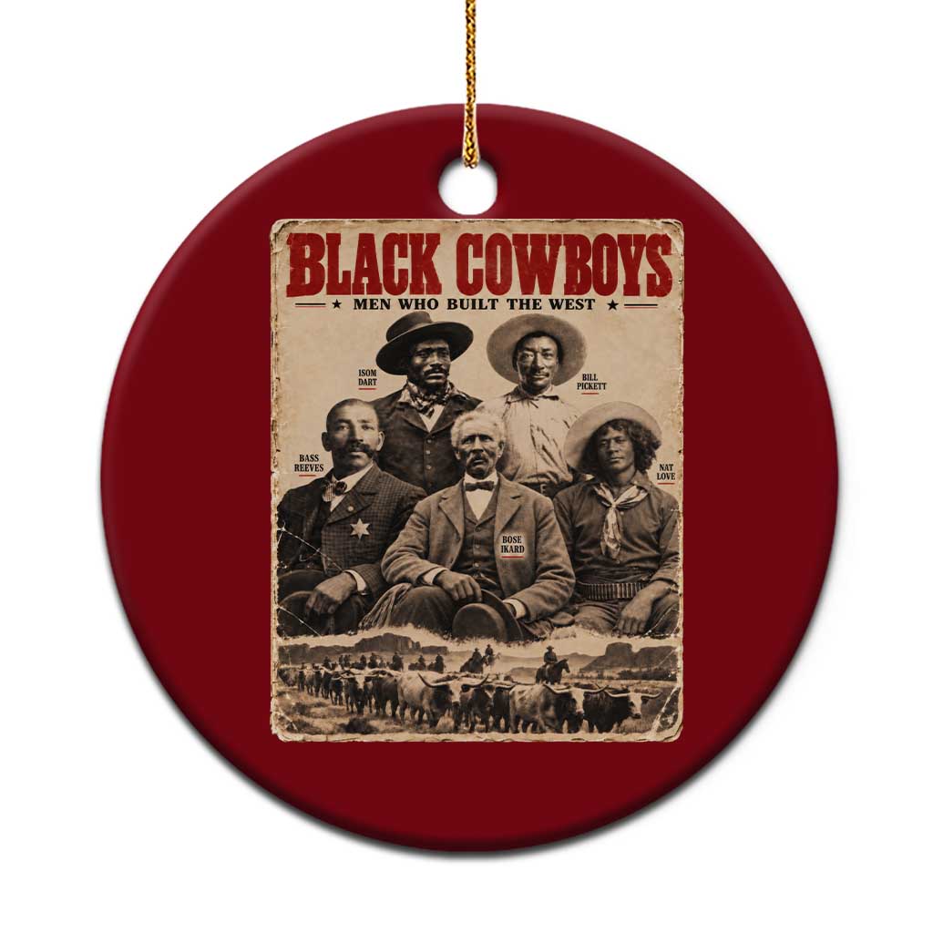 Black Cowboys Black History Month Ceramic Ornament Vintage Bass Reeves Bill Pickett Nat Love Bose Ikard Isom Dart
