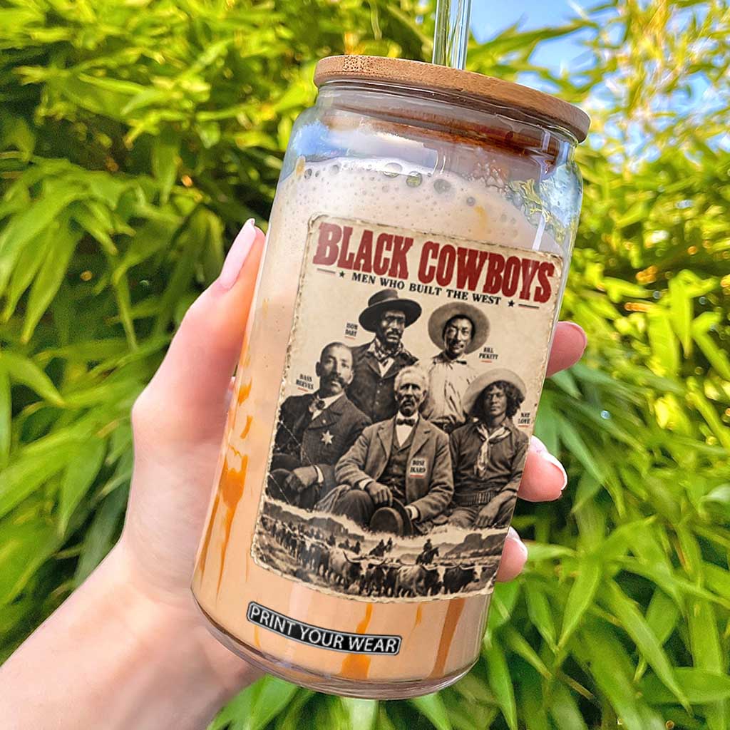 Black Cowboys Black History Month Glass Can Vintage Bass Reeves Bill Pickett Nat Love Bose Ikard Isom Dart