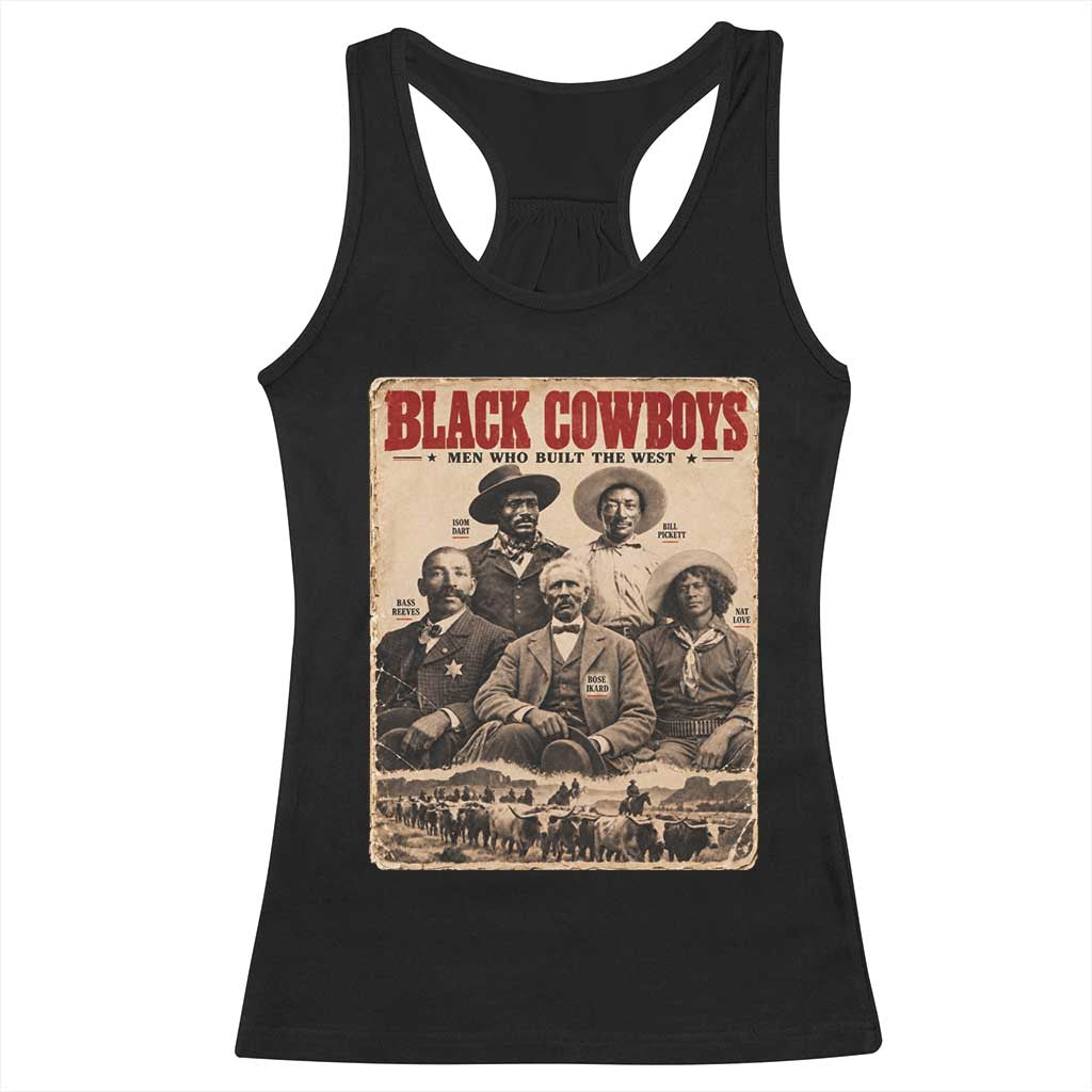Black Cowboys Black History Month Racerback Tank Top Vintage Bass Reeves Bill Pickett Nat Love Bose Ikard Isom Dart