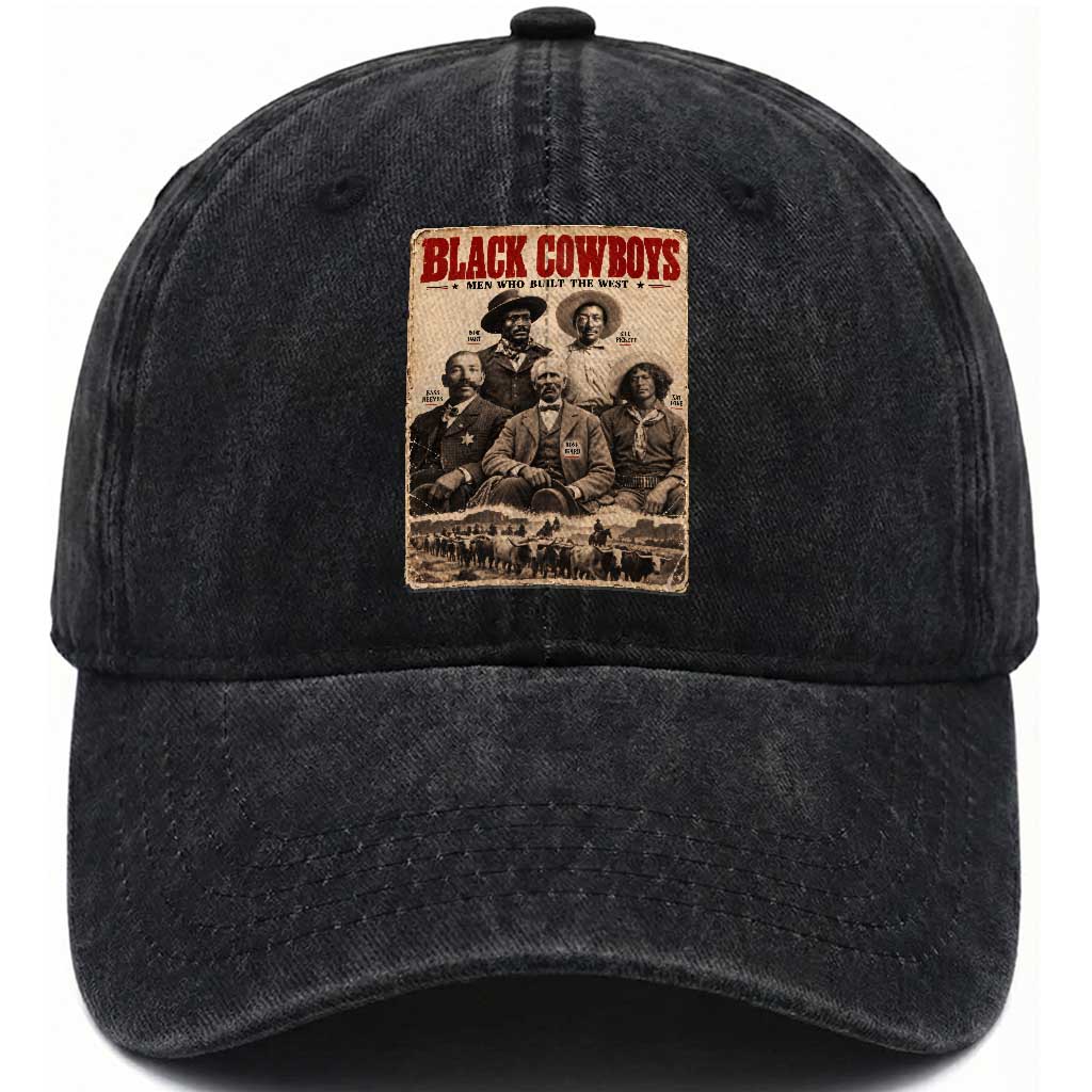 Black Cowboys Black History Month Washed Cotton Baseball Cap Vintage Bass Reeves Bill Pickett Nat Love Bose Ikard Isom Dart