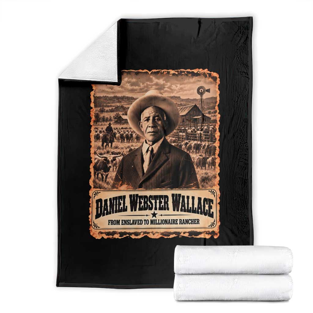 Daniel Webster Wallace Black Cowboy Throw Blanket Vintage Texas Millionaire Rancher Black History Month