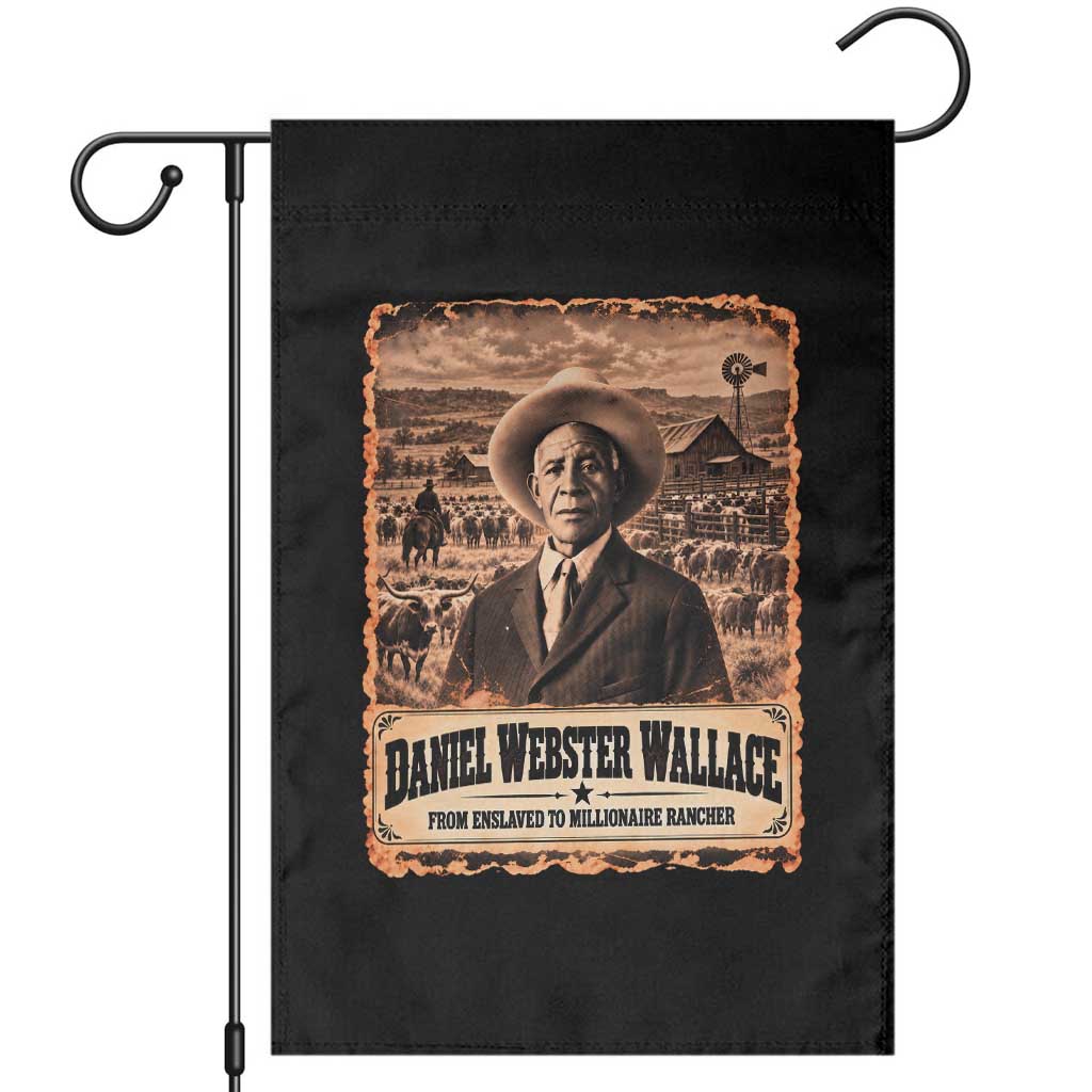 Daniel Webster Wallace Black Cowboy Garden Flag Vintage Texas Millionaire Rancher Black History Month