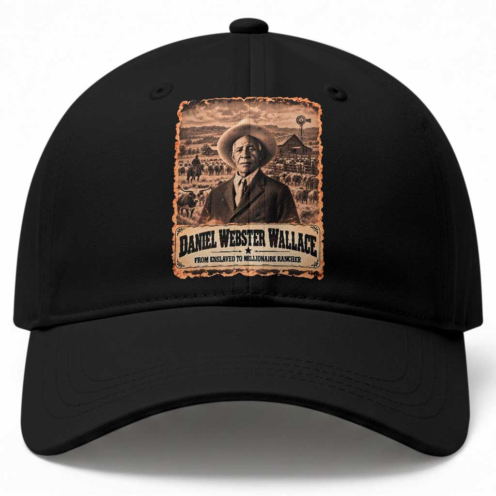 Daniel Webster Wallace Black Cowboy Baseball Cap Vintage Texas Millionaire Rancher Black History Month