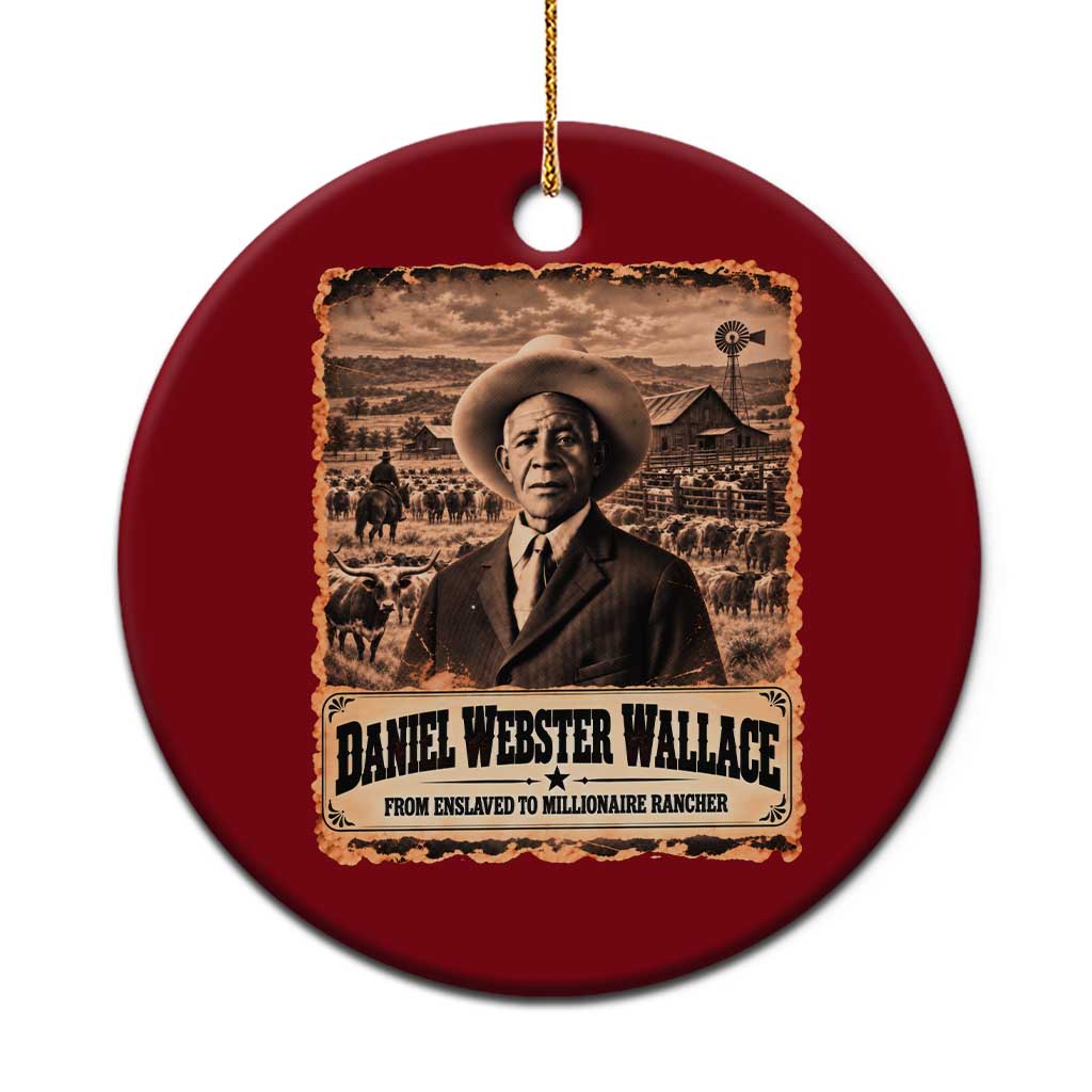Daniel Webster Wallace Black Cowboy Ceramic Ornament Vintage Texas Millionaire Rancher Black History Month